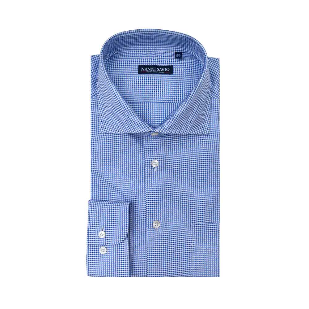 Nanni Savio – Gingham Blue Business shirt - Eurostyle