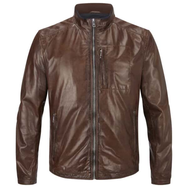 Karlo Leather Jacket - Brown