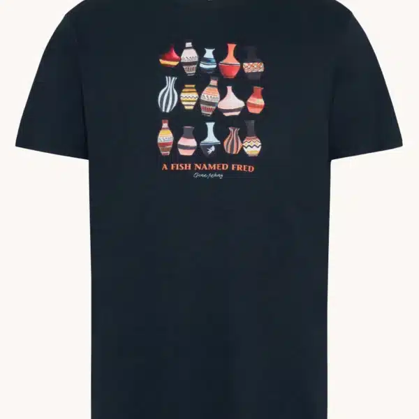 A Fish Named Fred - T-Shirt - Vase - Navy