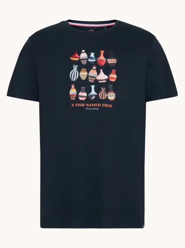 A Fish Named Fred - T-Shirt - Vase - Navy