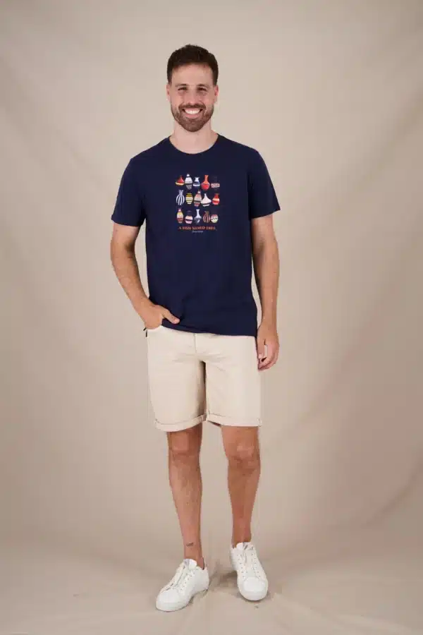 A Fish Named Fred - T-Shirt - Vase - Navy - Image 2