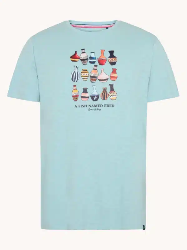 A Fish Named Fred - T-Shirt - Vase - Light Blue