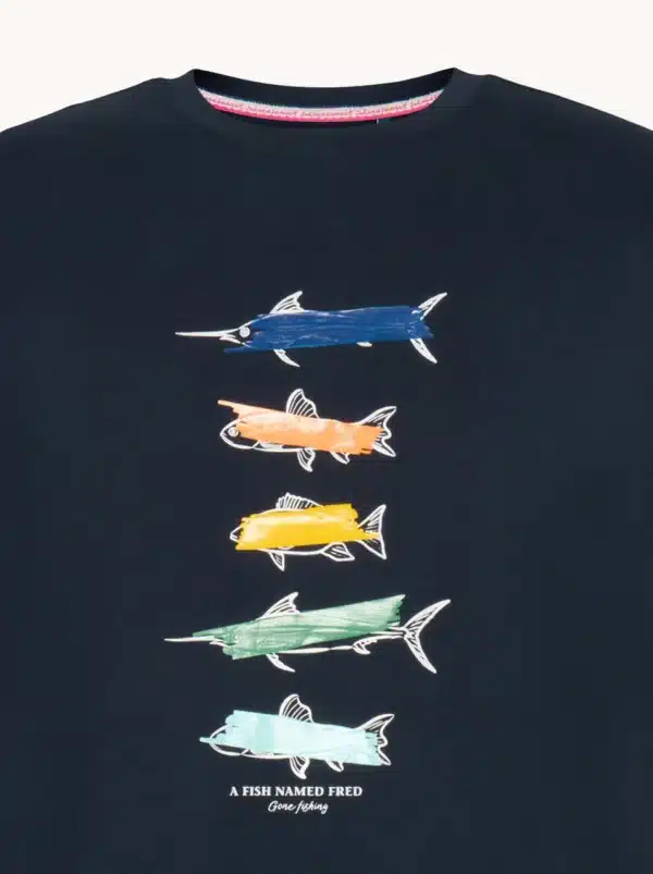 A Fish Named Fred - T-Shirt - Fish - Navy - Image 3