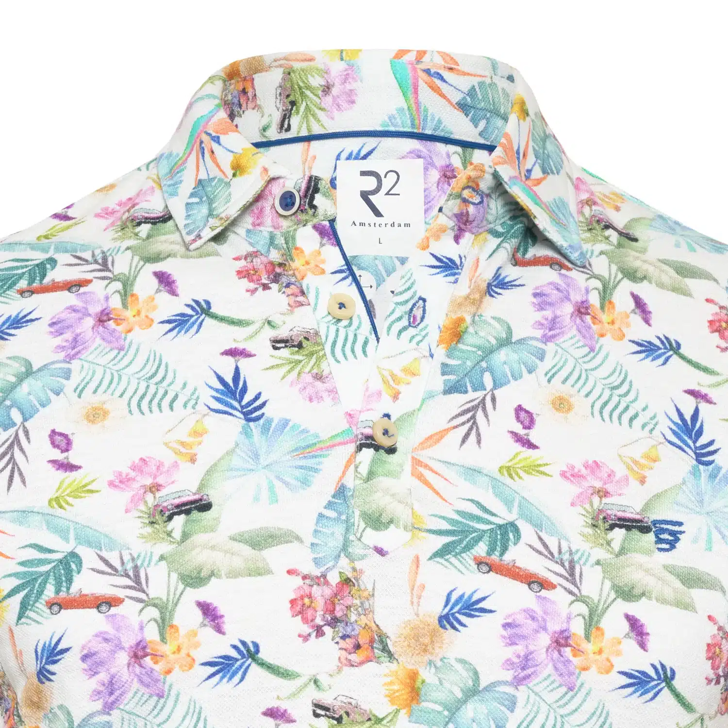 R2 Amsterdam - Floral Print Polo - Image 4