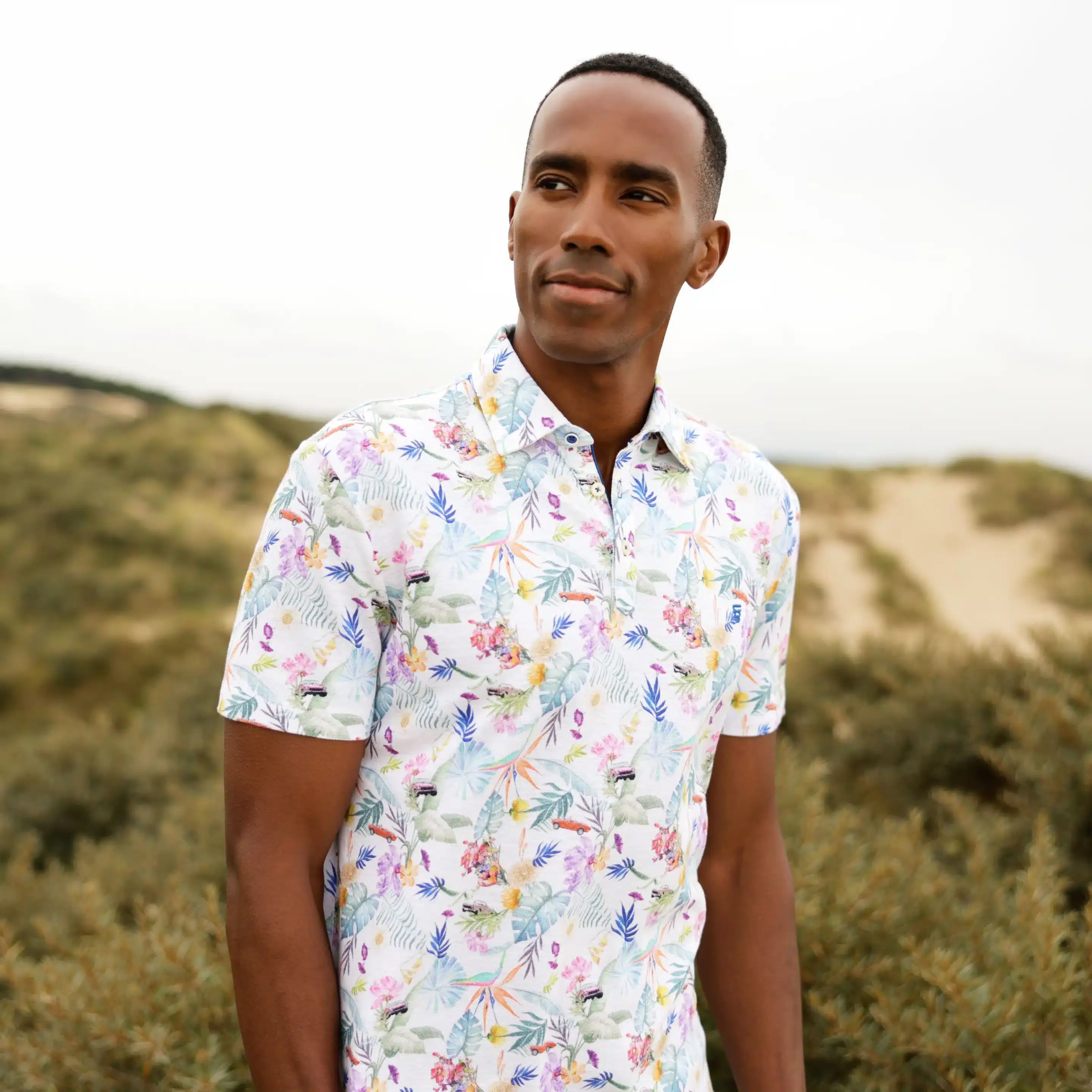 R2 Amsterdam - Floral Print Polo - Image 3