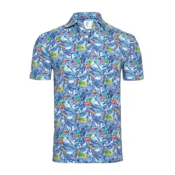 R2 Amsterdam - Floral Print Organic Cotton Blend Polo