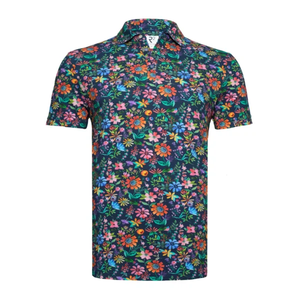 R2 Amsterdam - Dark Floral Polo