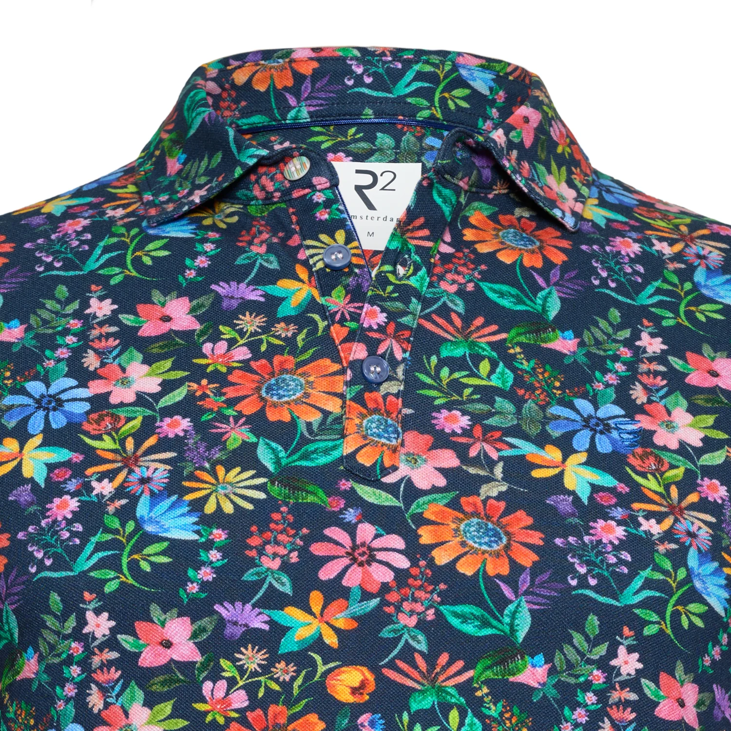 R2 Amsterdam - Dark Floral Polo - Image 2