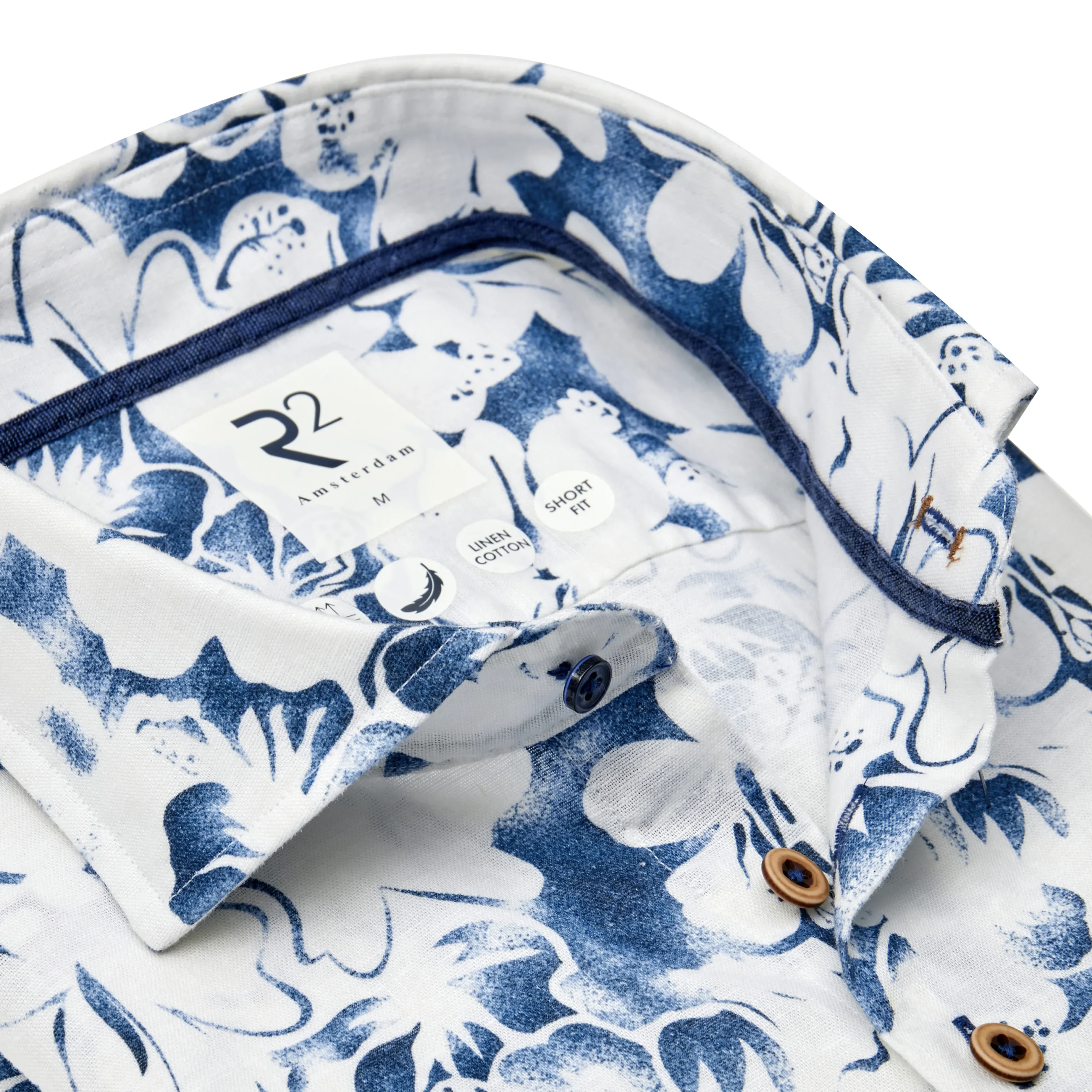 R2 Amsterdam - Printed linen stretch shirt - Image 3