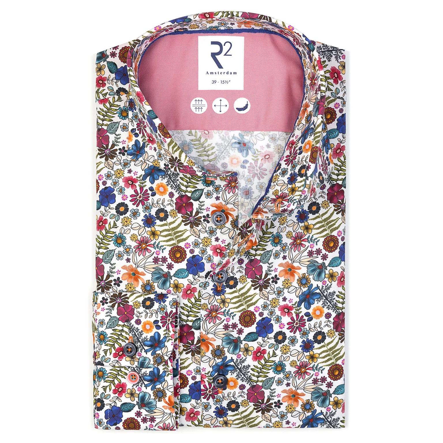 R2 Amsterdam - Floral print stretch shirt - Light