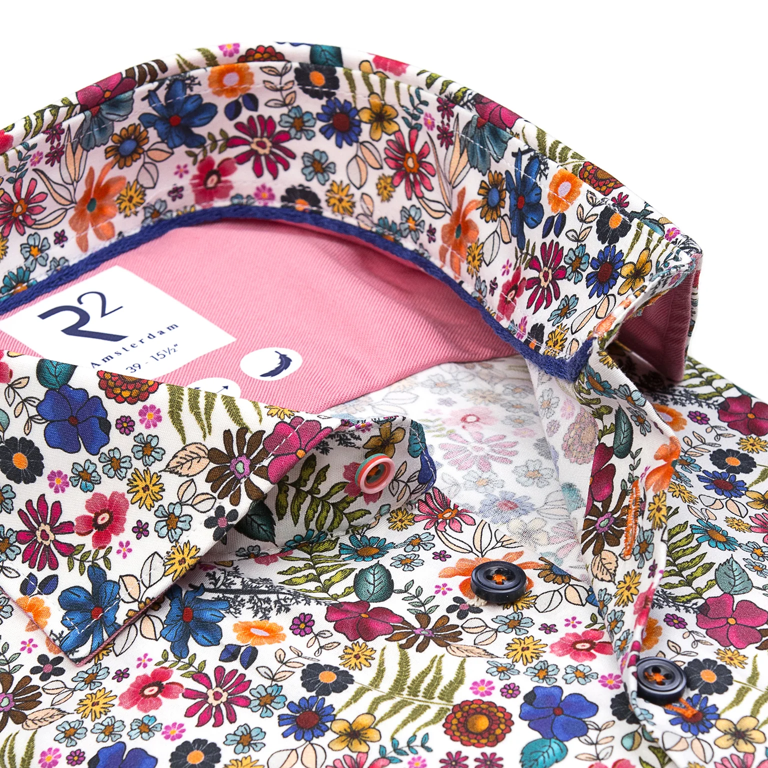 R2 Amsterdam - Floral print stretch shirt - Light - Image 4