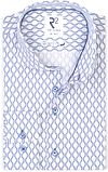 R2 Amsterdam - Poplin Shirt Print Blue