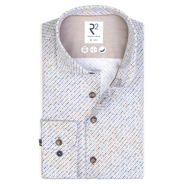 R2 Amsterdam - Cube Print Dobby Cotton Shirt