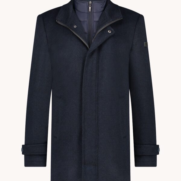 A Fish Named Fred - Funnel Neck Coat - Navy