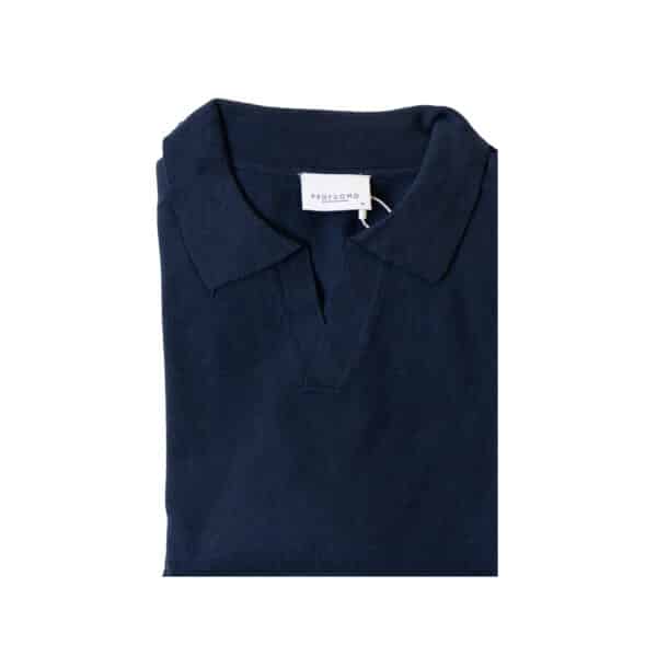 Profuomo - Merino Polo Open Collar - Navy