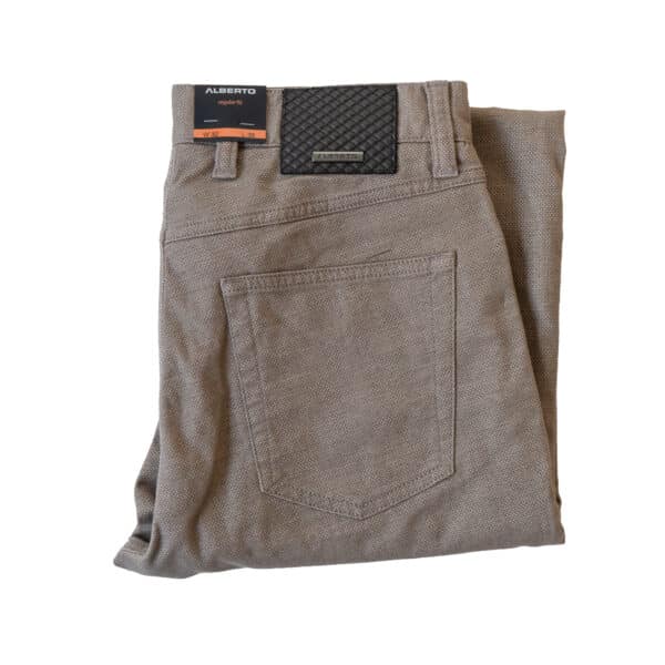 Alberto - Pipe Regular Fit Trouser - Stone