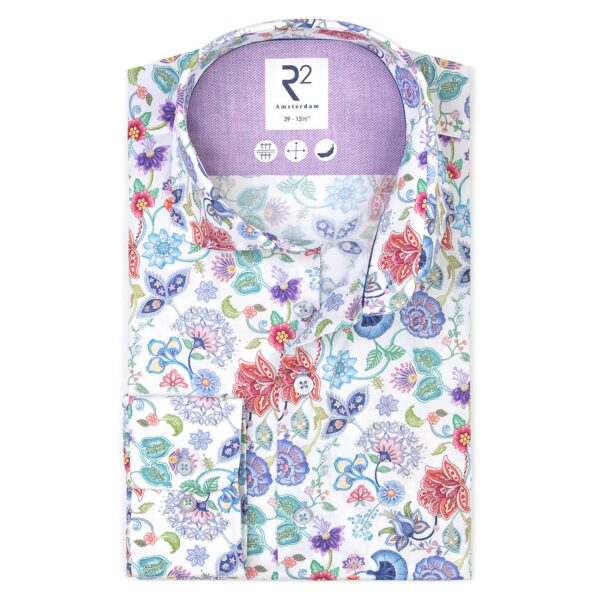 R2 Amsterdam – Floral Print Cotton Shirt – Multicolour