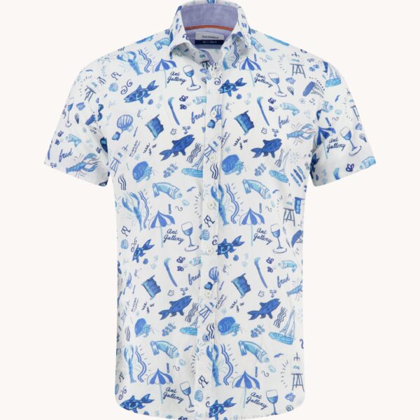 A Fish Named Fred – Shirt SS – Doodle Cobalt