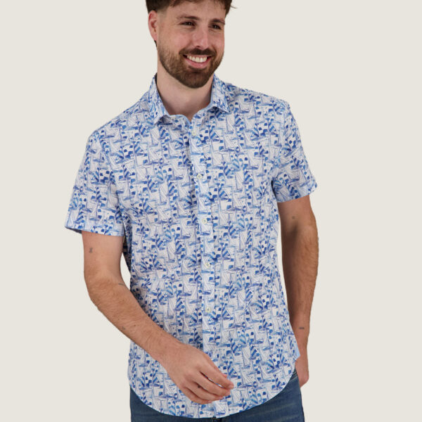 A Fish Named Fred – Shirt SS – Sailing Boats Light Blue