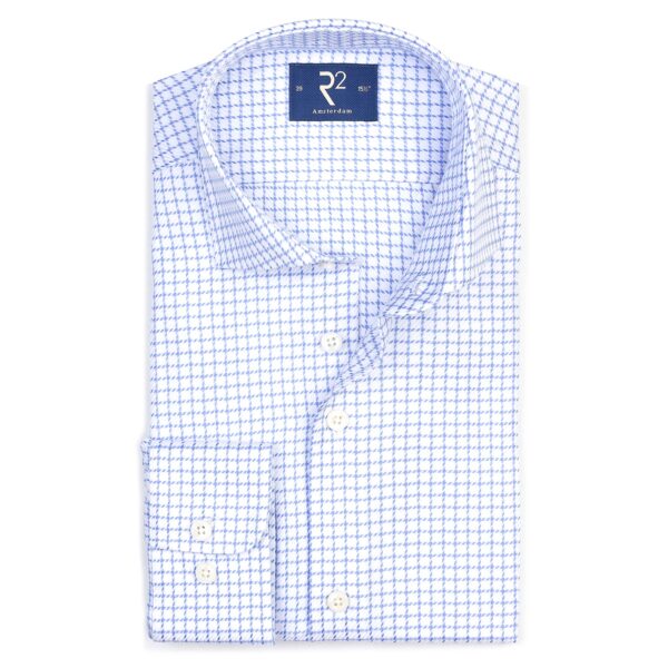 R2 Amsterdam – Non-Iron Check Cotton Shirt – Light Blue
