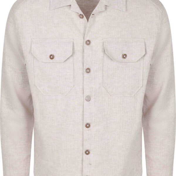 R2 Amsterdam Linen Cotton Overshirt Beige